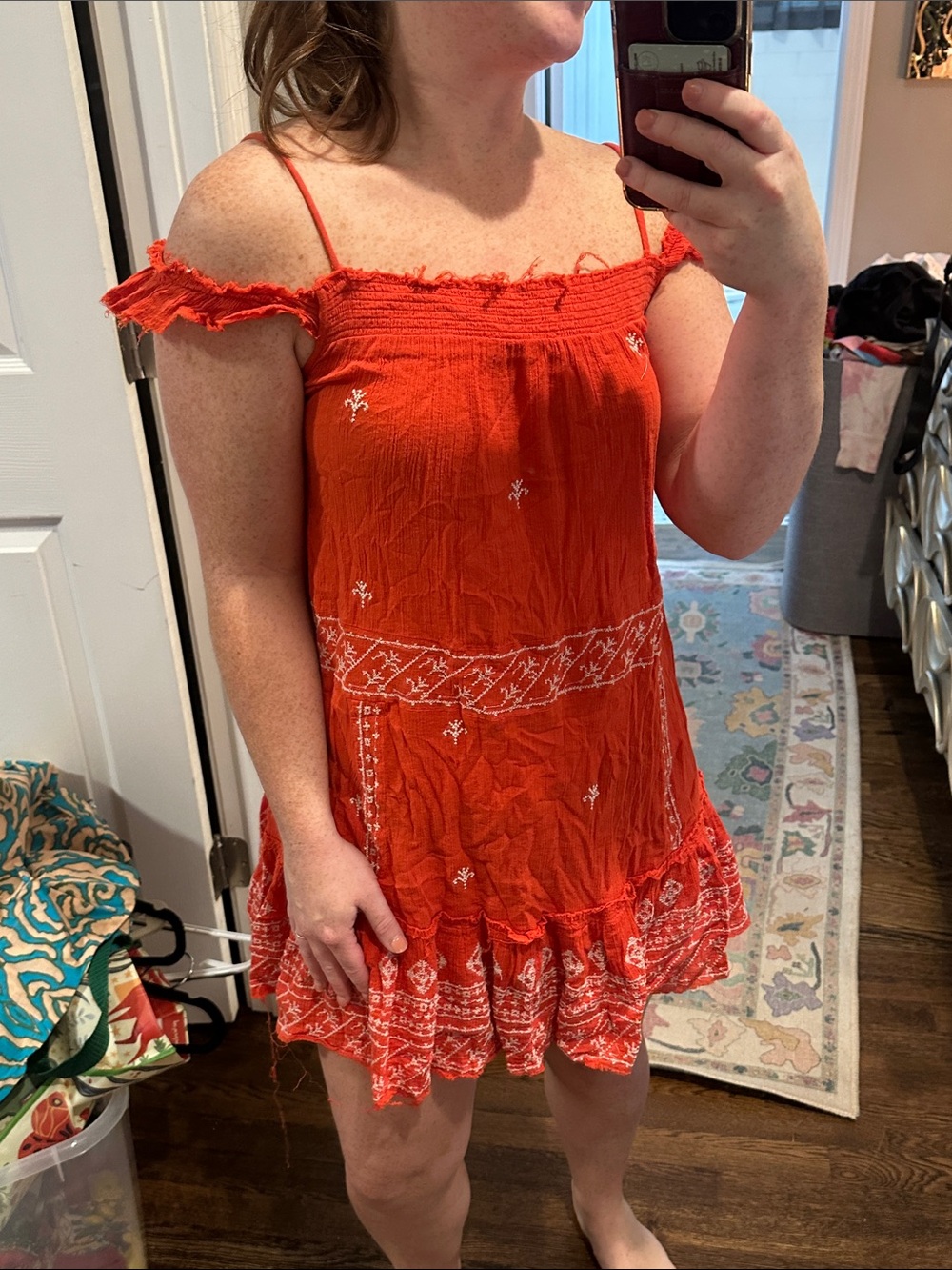 Free People Intimately Red & White Dress